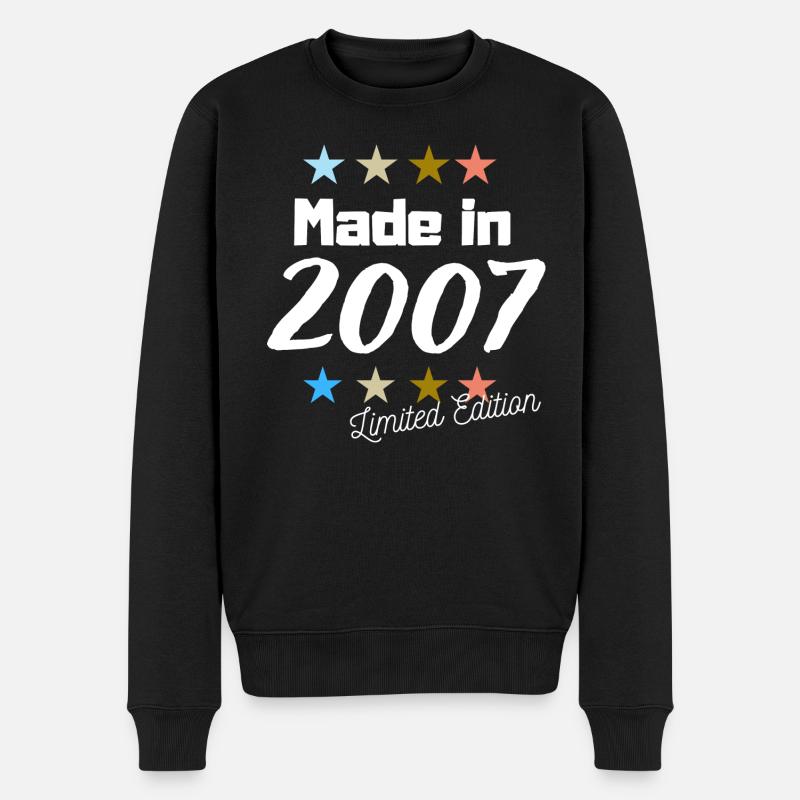Made in 2007 Limited Edition Jahrgang Geburtstag - Männer Premium Bio Pullover - Schwarz