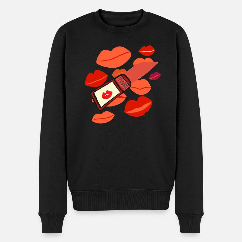 LIPPENSTIFT v2.00 - Männer Premium Bio Pullover - Schwarz