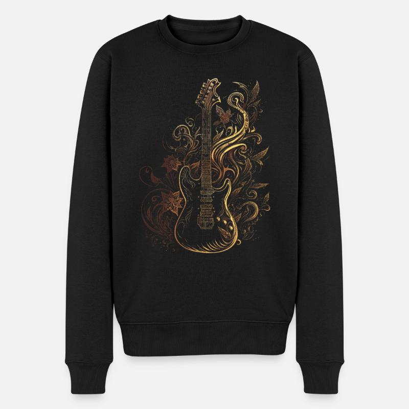 E-Gitarre - Männer Premium Bio Pullover - Schwarz