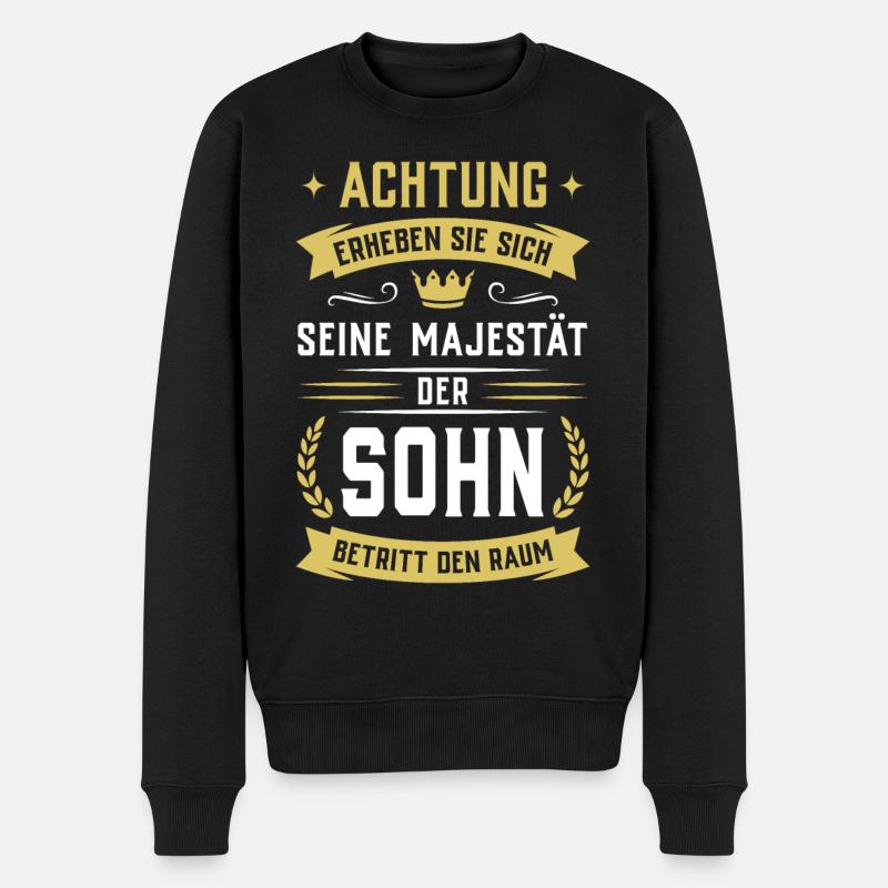 ...Seine Majestät der Sohn betritt den Raum - Männer Premium Bio Pullover - Schwarz
