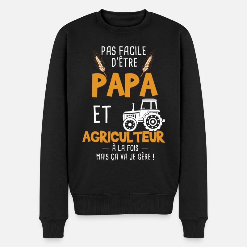 Agriculteur - Agriculture - Fermier - Papa - Pull Premium bio Homme - noir