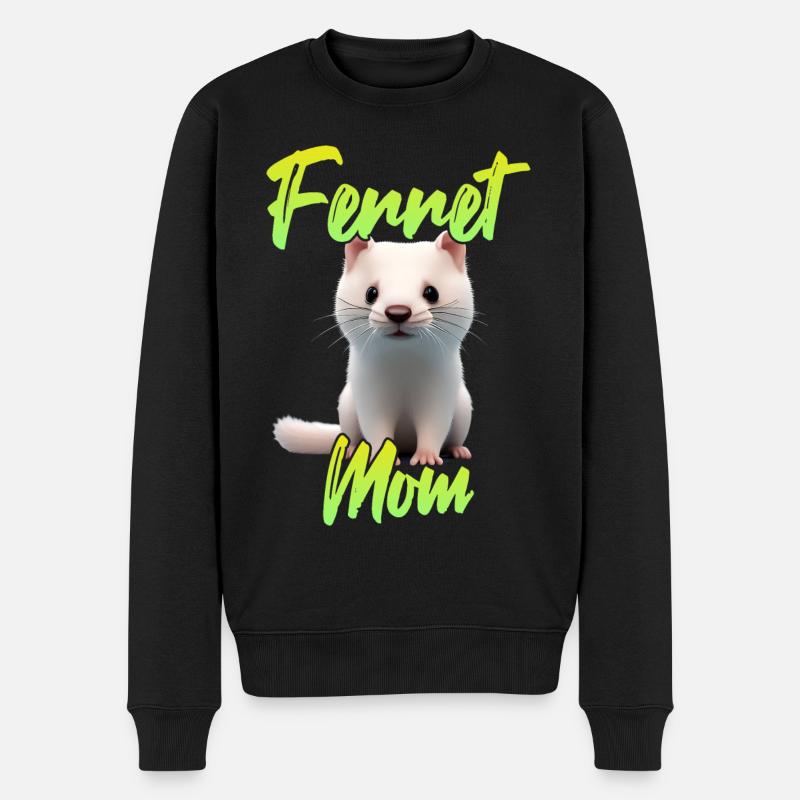 Frettchen Mama - Männer Premium Bio Pullover - Schwarz