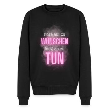 POSITIVE EINSTELLUNG MINDSET Motivation - Männer Premium Bio Pullover - Schwarz - Vorne - Nico (187cm)