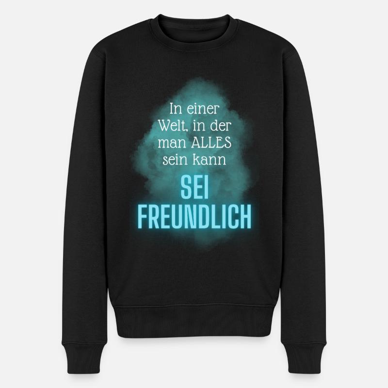 POSITIVE EINSTELLUNG MINDSET Motivation - Männer Premium Bio Pullover - Schwarz