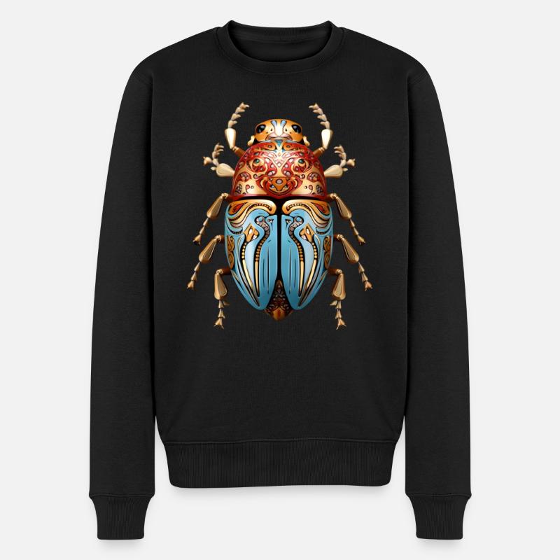 Skarabäus abstrakt - Männer Premium Bio Pullover - Schwarz