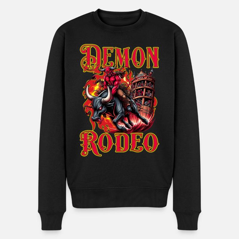 Rodeo Future Bull Rider Bull Riding Cowboy Demon - Männer Premium Bio Pullover - Schwarz