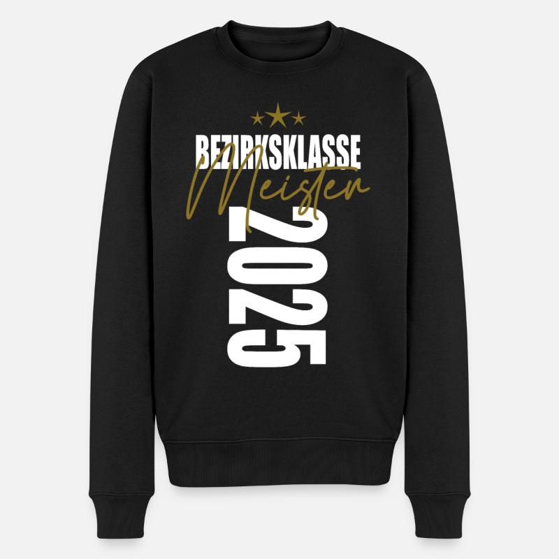 Meister Bezirksklasse 2025 Aufstiegstrikot - Männer Premium Bio Pullover - Schwarz