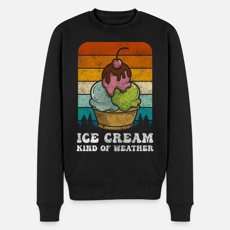 Softeis Kugel Waffeleis - Männer Premium Bio Pullover - Schwarz
