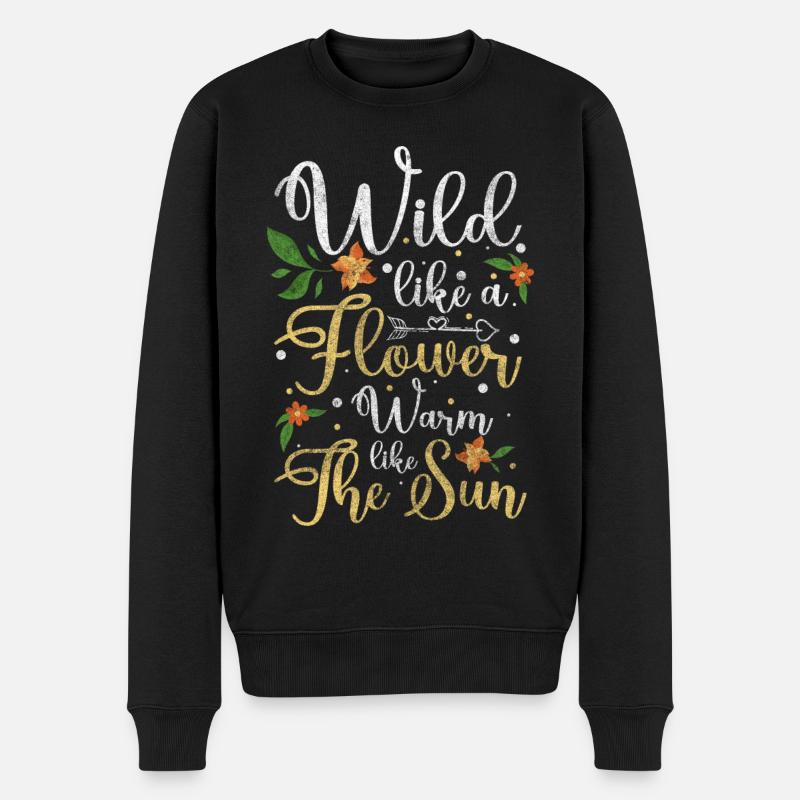Fleurs Affection Romantique Fleur - Pull Premium bio Homme - noir