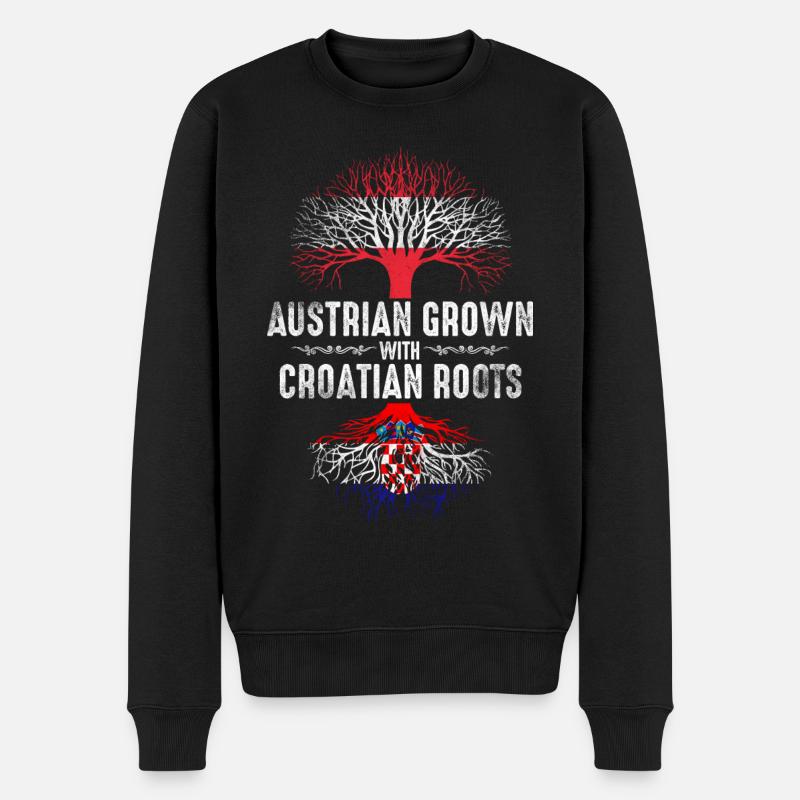 Österreicher mit kroatischen Wurzeln - Männer Premium Bio Pullover - Schwarz