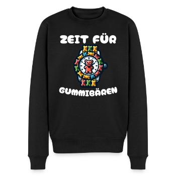 Time for gummy bears - Men's Premium Organic Jumper - black - Front - Nico (187cm)