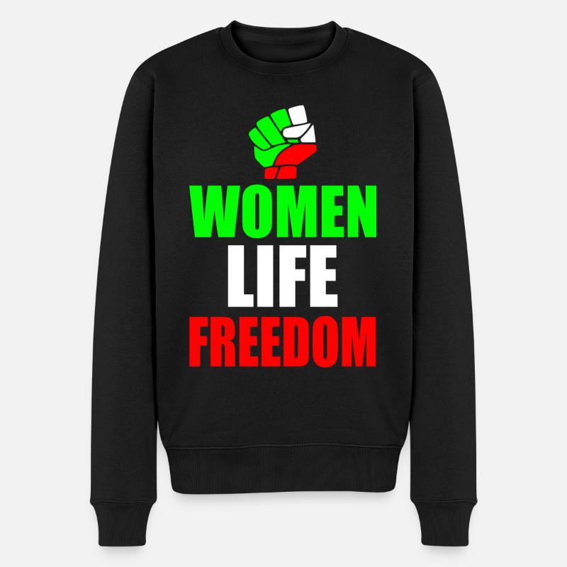 Women life freedom iran - Männer Premium Bio Pullover - Schwarz