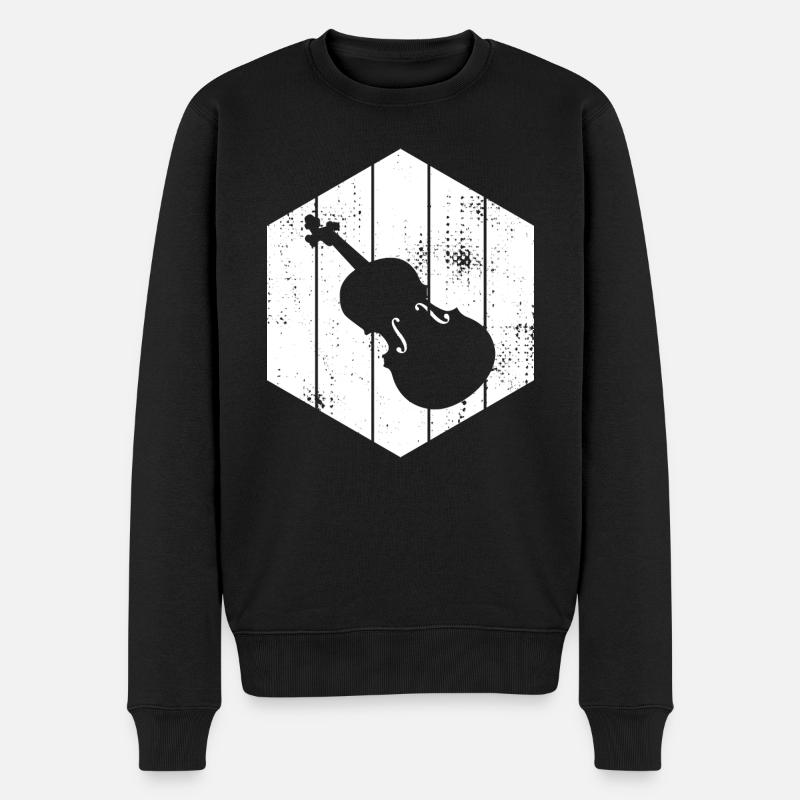 Geigenskizze - Männer Premium Bio Pullover - Schwarz