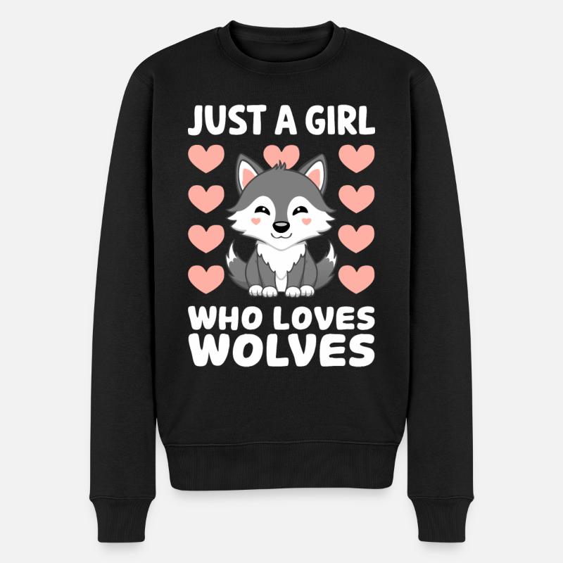 loup loups animal hurler - Pull Premium bio Homme - noir