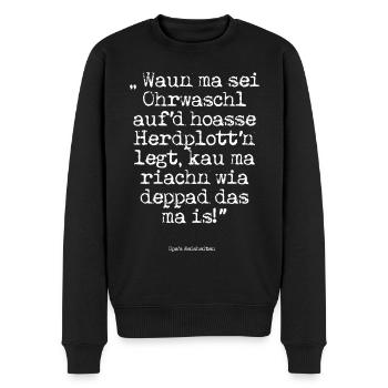Opa Weisheiten Mundart Dialekt Outfit - Männer Premium Bio Pullover - Schwarz - Vorne - Nico (187cm)