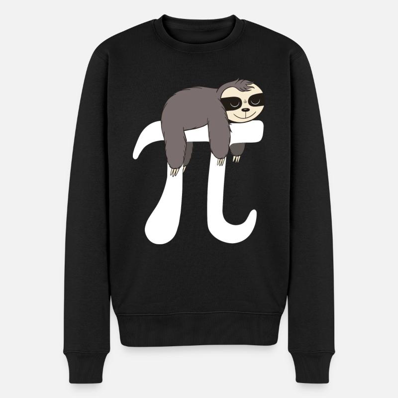 Math Sloth Pi - Männer Premium Bio Pullover - Schwarz