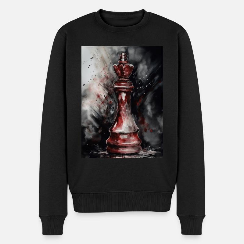 Reine des échecs rouges - Pull Premium bio Homme - noir