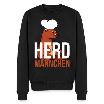 Herdmännchen Koch Kochschürze Hobbykoch Küche - Männer Premium Bio Pullover - Schwarz - Vorne - Nico (187cm)