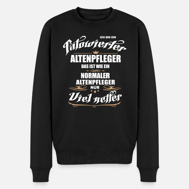 Tätowierter Altenpfleger ist netter! Altenpflege. - Männer Premium Bio Pullover - Schwarz