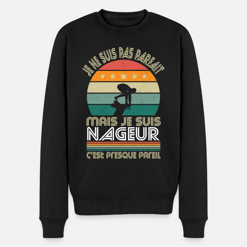 Je ne suis pas parfait mais je suis nageur - Pull Premium bio Homme - noir