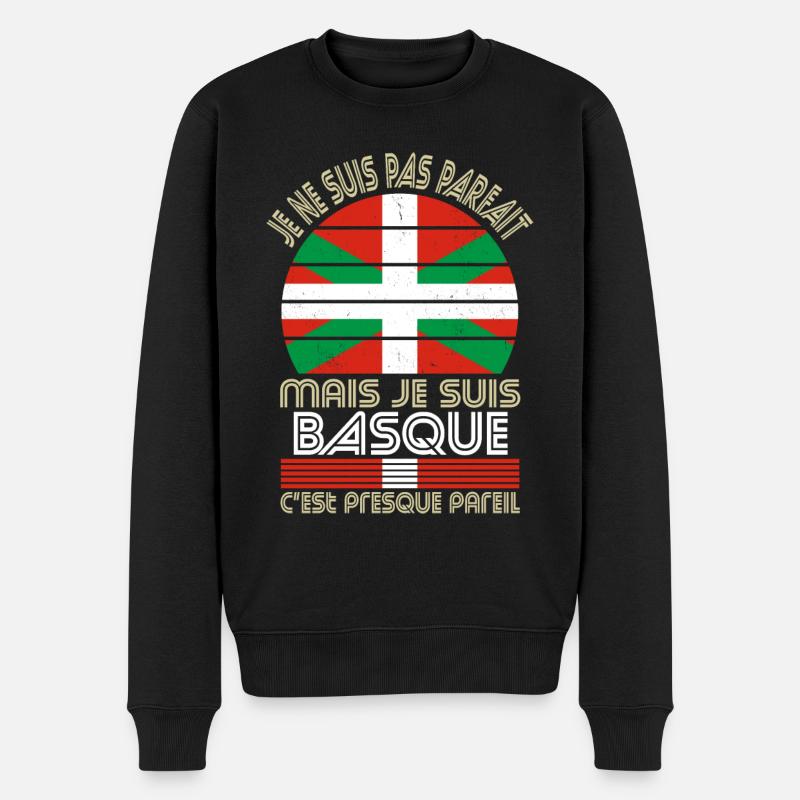 Je ne suis pas parfait mais je suis Basque - Pull Premium bio Homme - noir