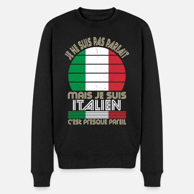 Je ne suis pas parfait mais je suis Italien - Pull Premium bio Homme - noir