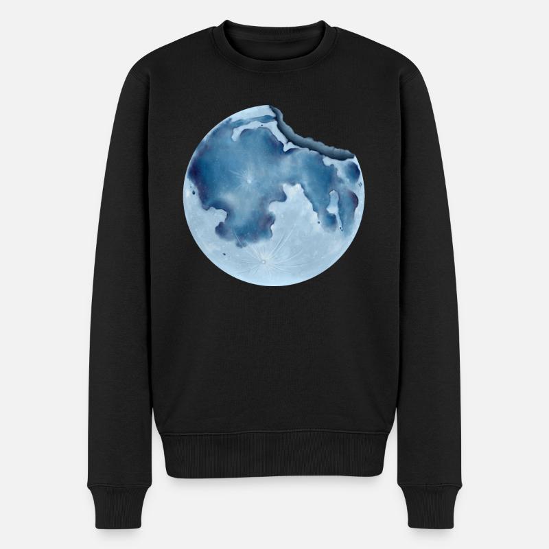 Zerbrochener Mond - Männer Premium Bio Pullover - Schwarz