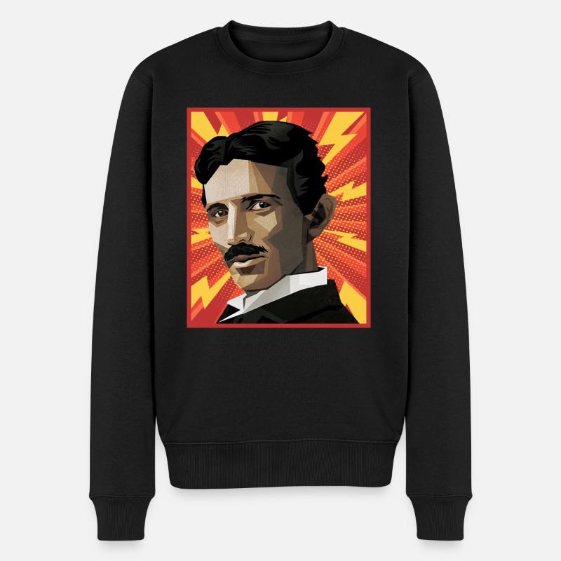 Nicola Tesla Popart - Pull Premium bio Homme - noir