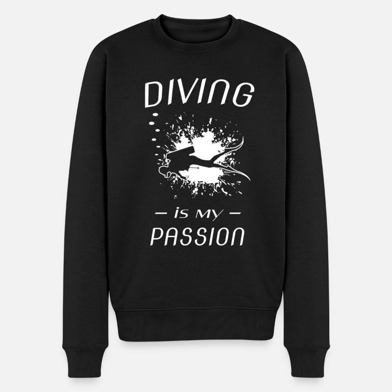 diving - Männer Premium Bio Pullover - Schwarz