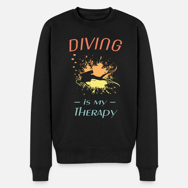 diving splash 4farbig - Männer Premium Bio Pullover - Schwarz