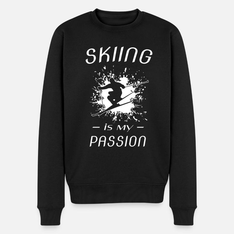 skiing - Männer Premium Bio Pullover - Schwarz
