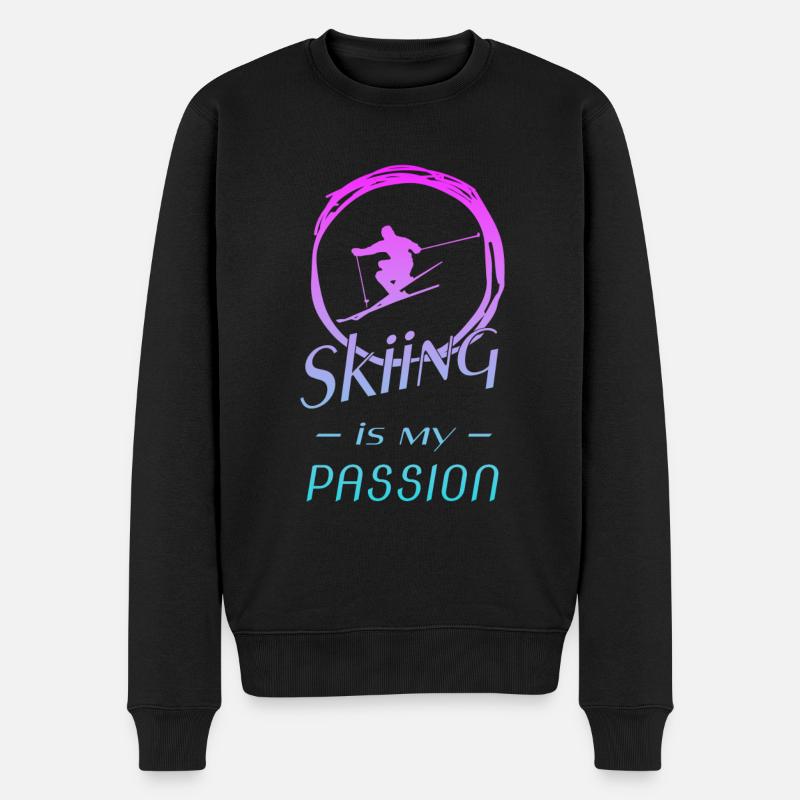 skiing - Männer Premium Bio Pullover - Schwarz
