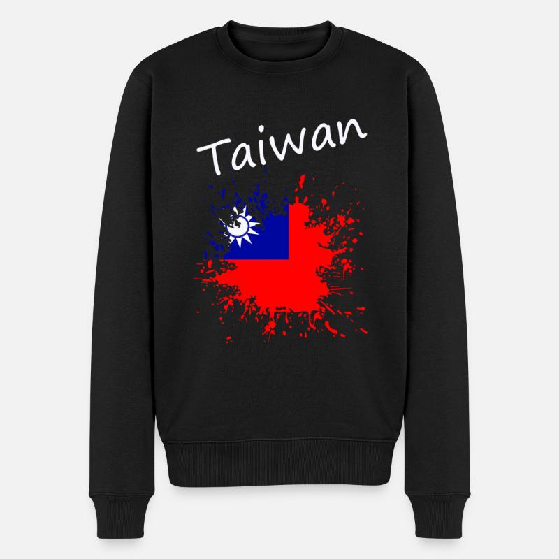 Taiwan - Männer Premium Bio Pullover - Schwarz