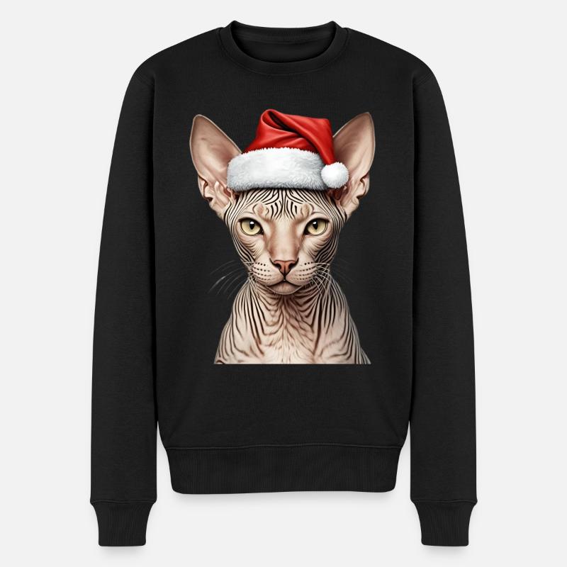 Chat sphynx de Noël - Pull Premium bio Homme - noir