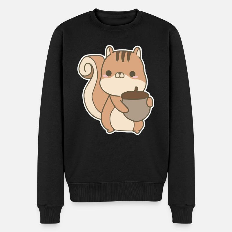 Eichhörnchen - Männer Premium Bio Pullover - Schwarz