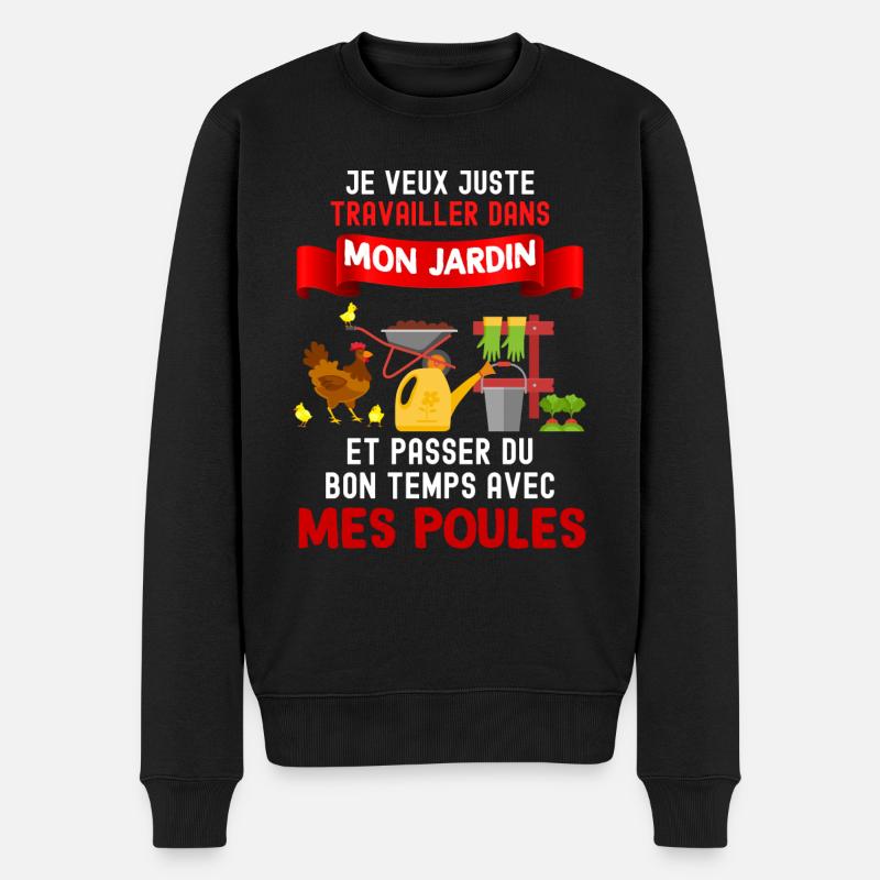Garten und Hühner der guten Zeit Geschenk Ruhestand - Männer Premium Bio Pullover - Schwarz