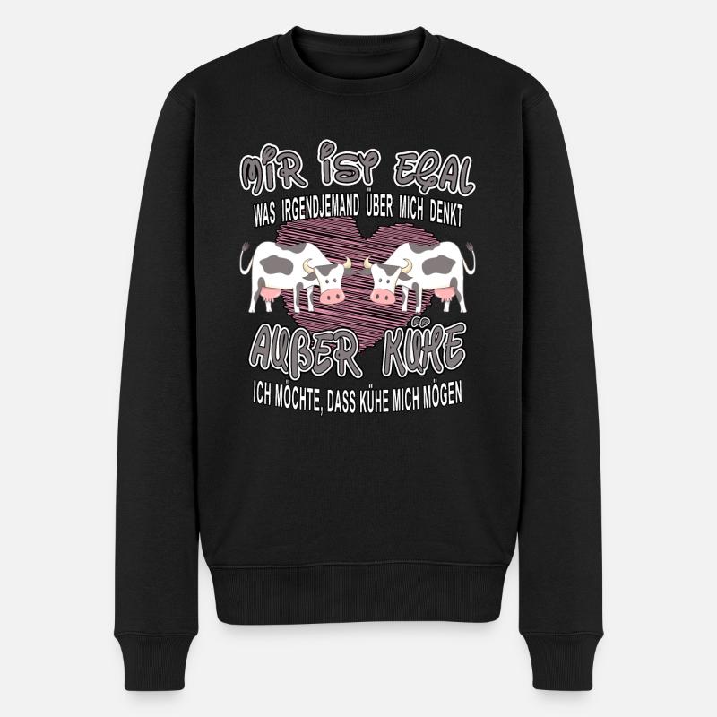 kuh möcht das kühe mich mögen bio muh top landwirt - Männer Premium Bio Pullover - Schwarz