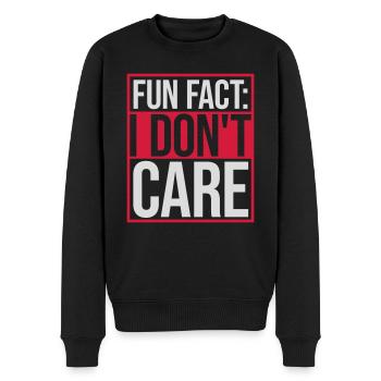 I dont care fact - Männer Premium Bio Pullover - Schwarz - Vorne - Nico (187cm)
