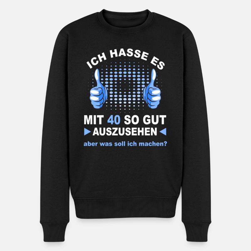 40. Geburtstag - Männer Premium Bio Pullover - Schwarz