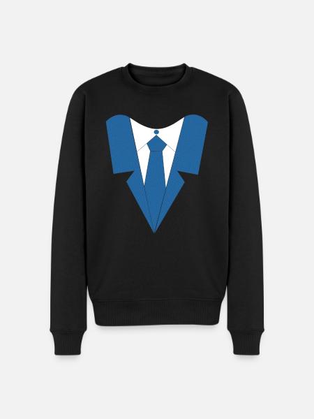 HEMD MIT KRAWATTE - Männer Premium Bio Pullover - Schwarz