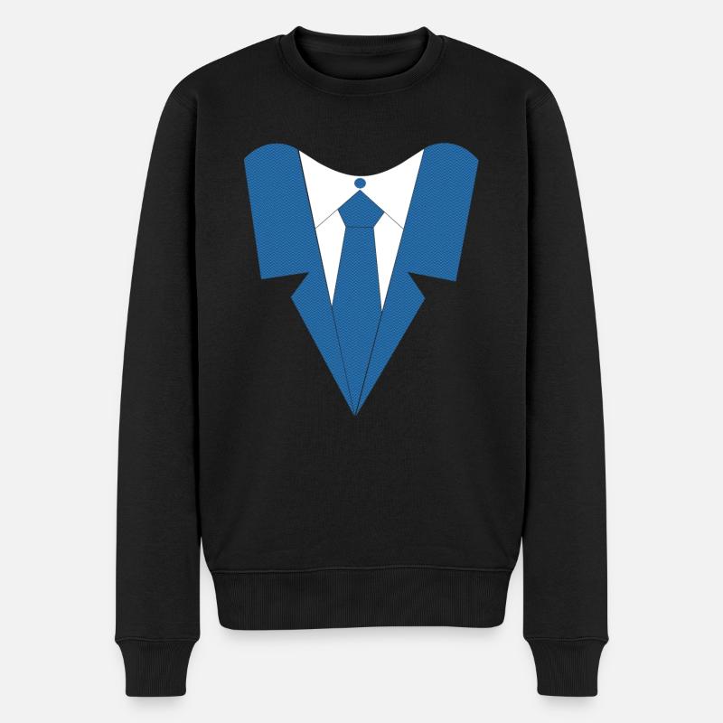 HEMD MIT KRAWATTE - Männer Premium Bio Pullover - Schwarz