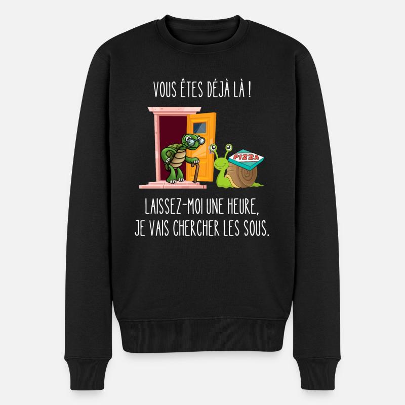 pizza tortue - Pull Premium bio Homme - noir