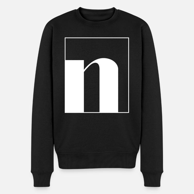 Buchstaben-Alphabet n - Männer Premium Bio Pullover - Schwarz