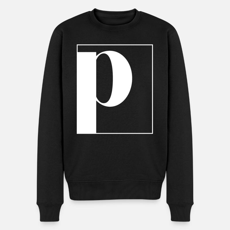 Lettre alphabet p - Pull Premium bio Homme - noir