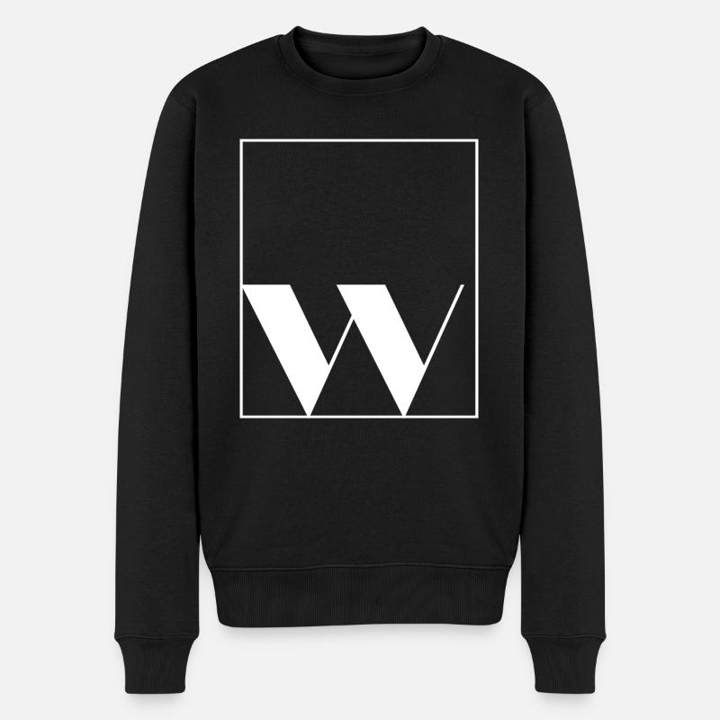 Buchstaben-Alphabet w - Männer Premium Bio Pullover - Schwarz