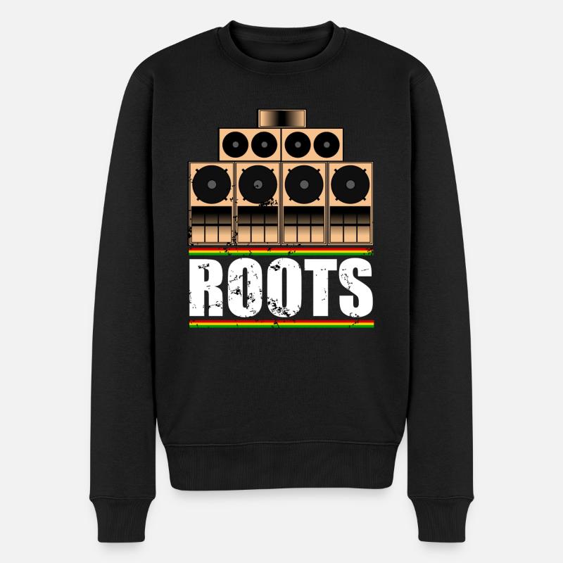 Roots Reggae - Pull Premium bio Homme - noir