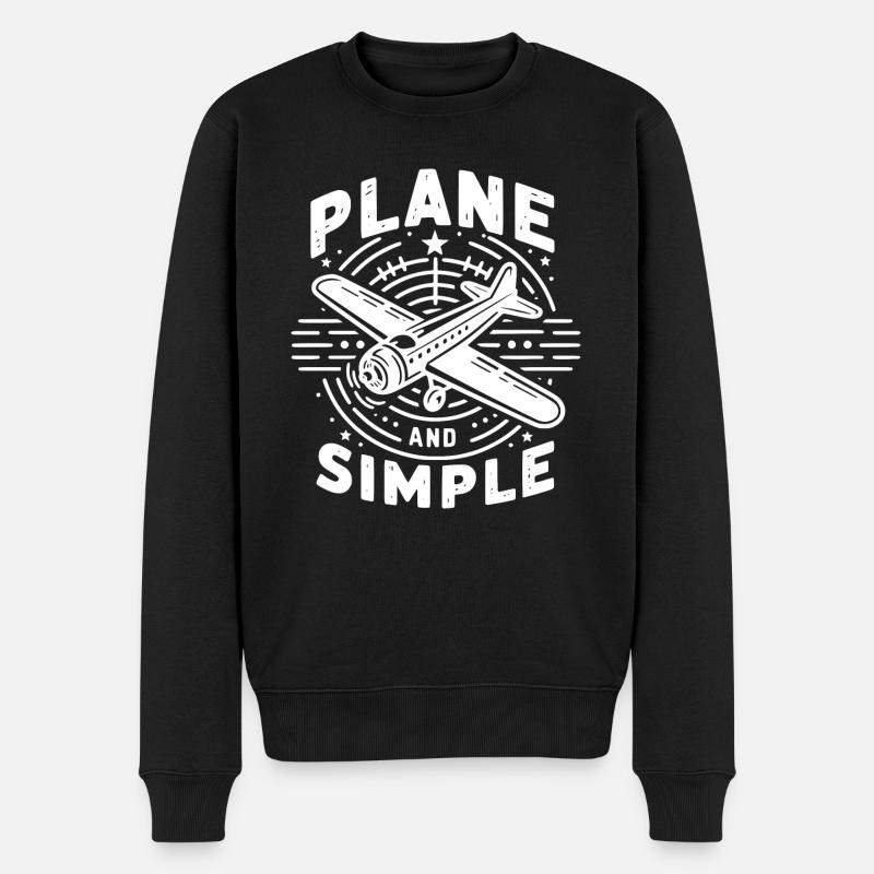 Avion et simple - Pull Premium bio Homme - noir