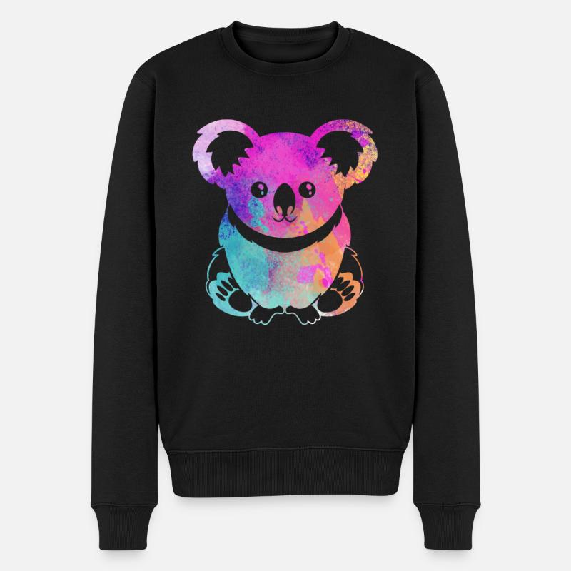 Koalabär Aquarell - Männer Premium Bio Pullover - Schwarz