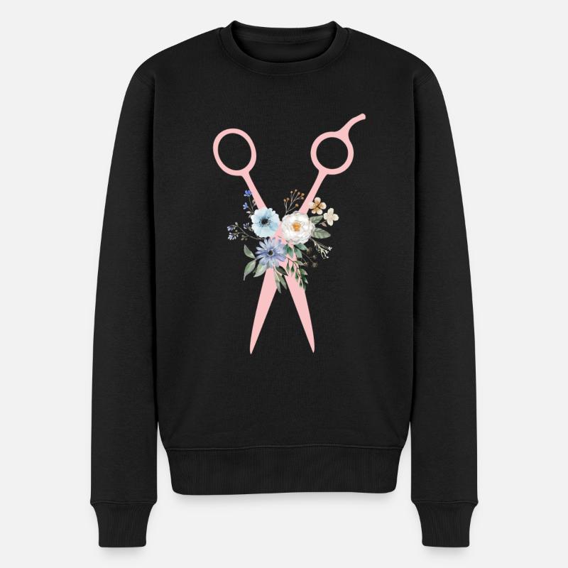 Ciseaux Fleurs - Pull Premium bio Homme - noir