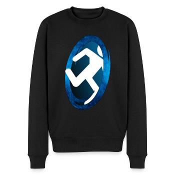 In meinem befindet sich ein Portal - Männer Premium Bio Pullover - Schwarz - Vorne - Nico (187cm)